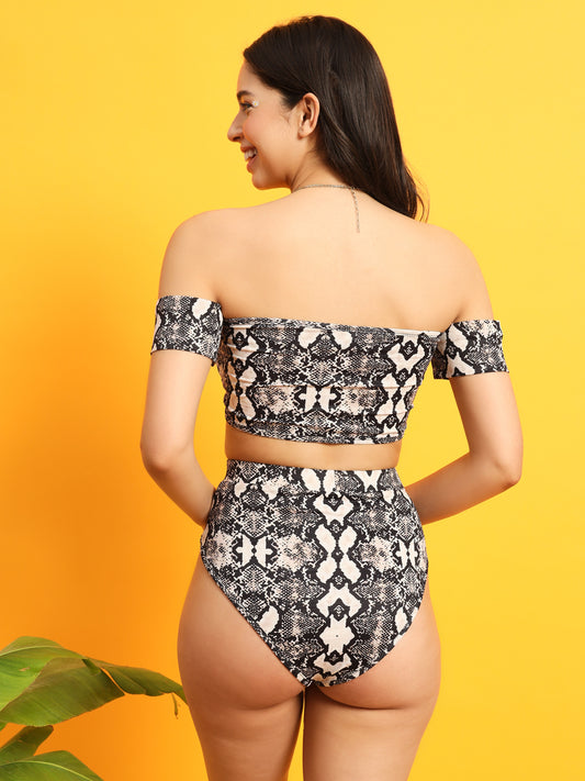 ELTIRE Women Off Shoulder Two-piece Lingerie Set