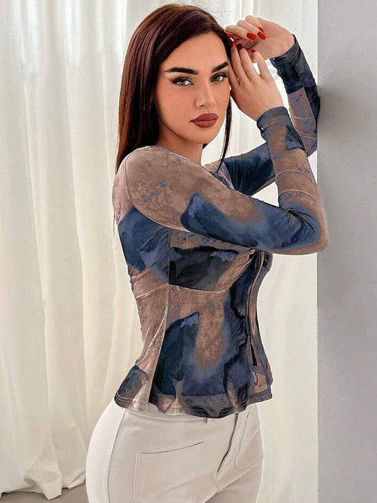 TANDUL Casual Regular Sleeves Printed Women Multicolor Top