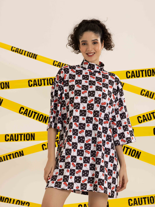 TANDUL Women Oversize Cherry Printed Tunic