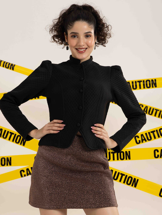 TANDUL Women Sleek Black Jacket