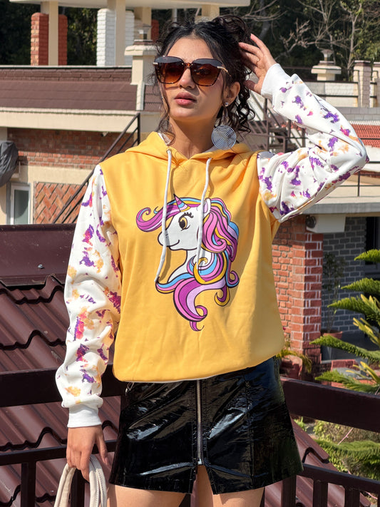 TANDUL Women Unicorn Printed Sweatshirt