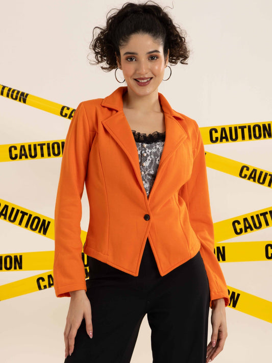 TANDUL Women Solid Orange Color Blazer