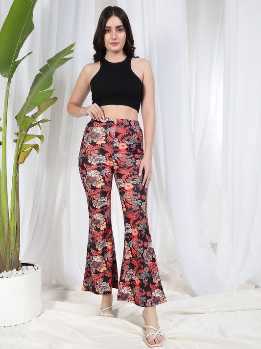 TANDUL Women Regular Fit Multicolor Floral Trouser