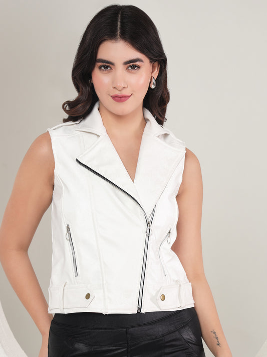 TANDUL Women Solid Leather Jacket