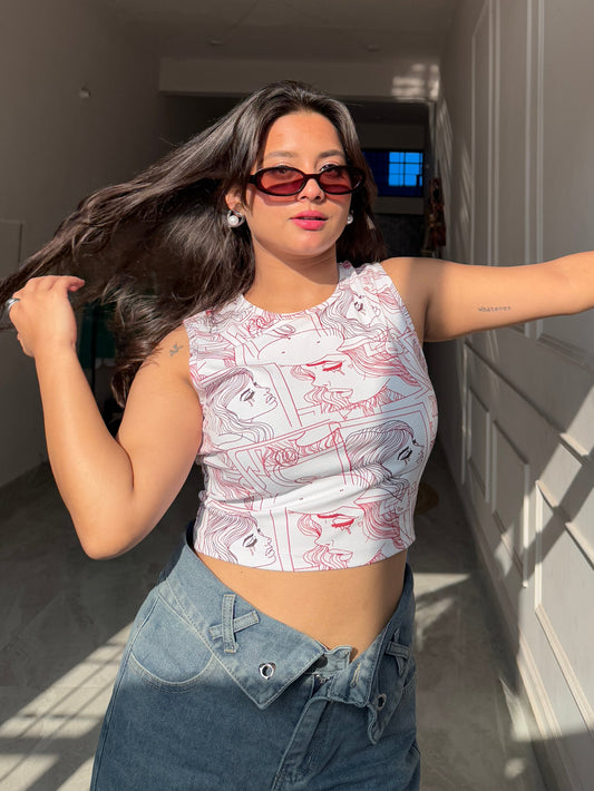 TANDUL Casual Sleeveless Printed Women Multicolor Top