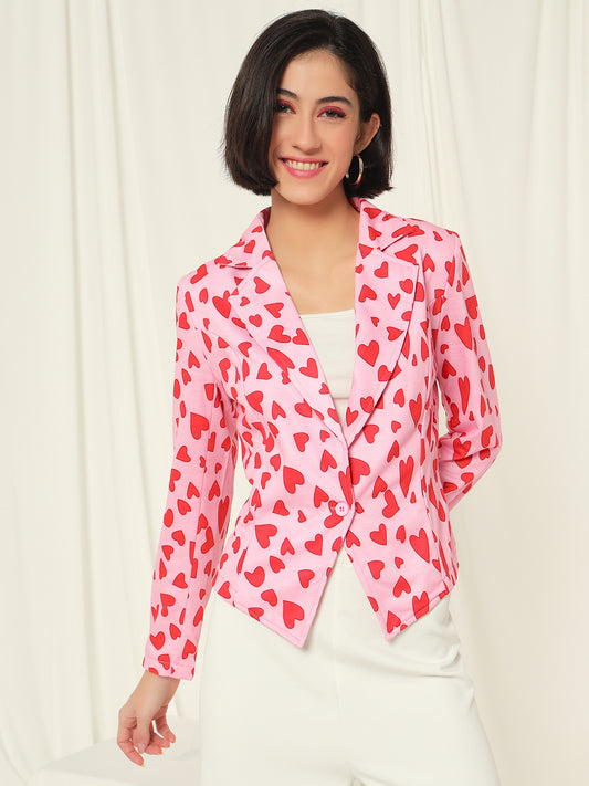 TANDUL Fleece Printed Coat For Women