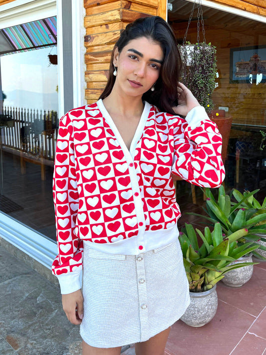 TANDUL Women Charming Red and White Sweater