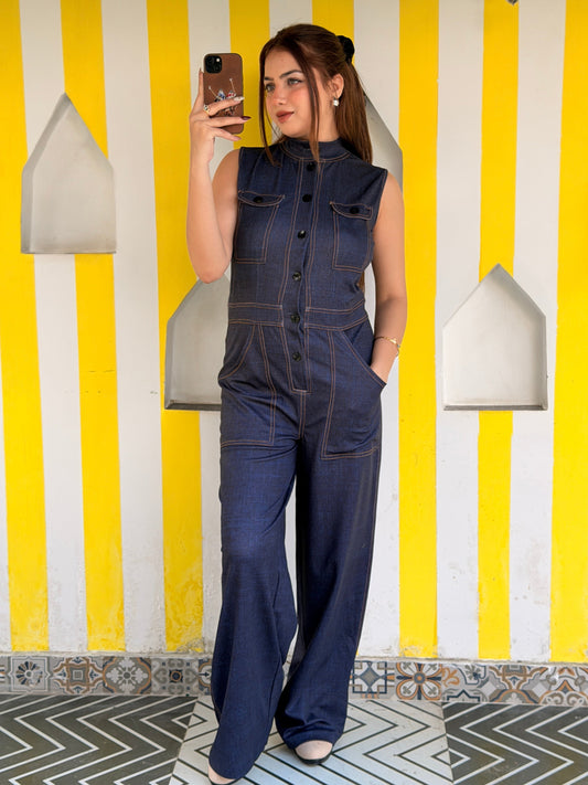 TANDUL Women Stunning Denim Printed Jumpsuit