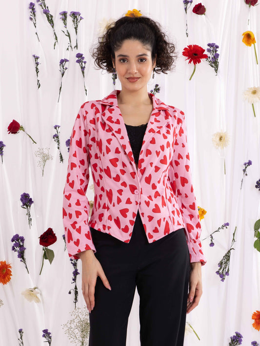 TANDUL Fleece Floral Print Coat