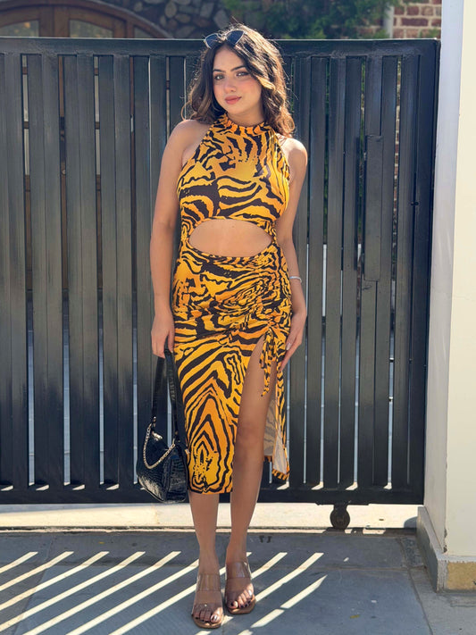 TANDUL Women Bold Tiger Printed Dress