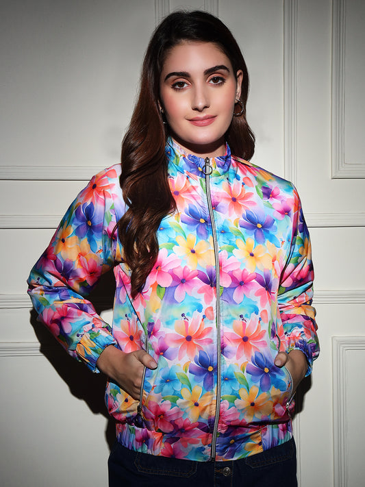 TANDUL Women Floral Print Puffer Jacket