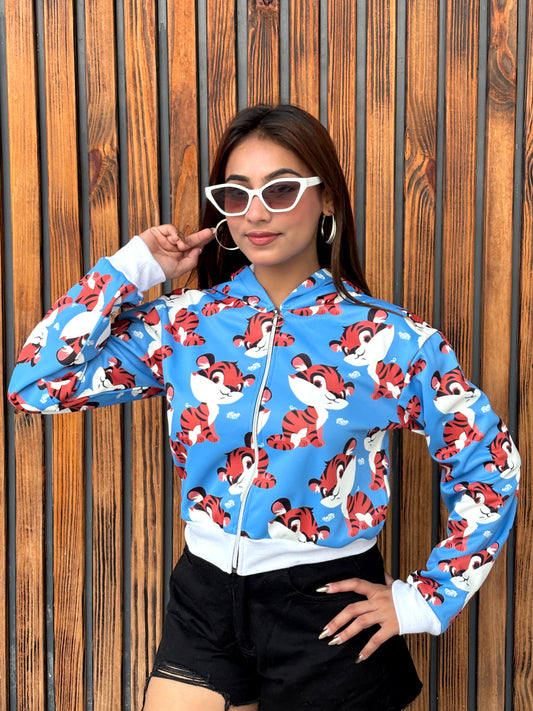 TANDUL Women Skyblue Printed Jacket