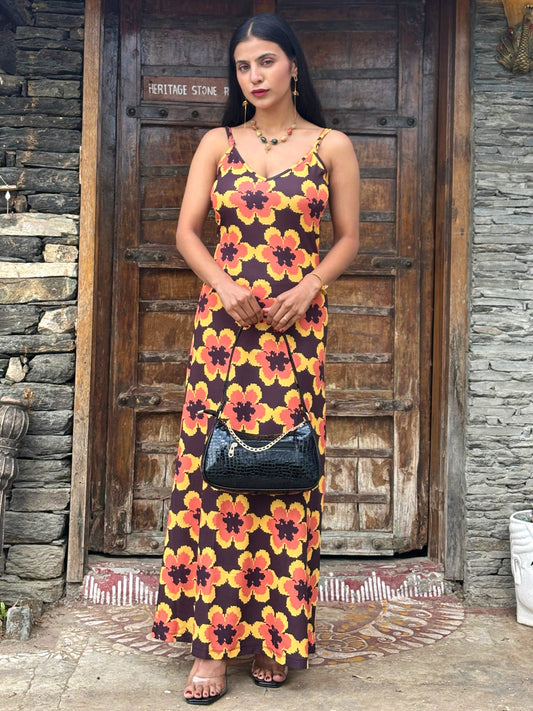 TANDUL Women's Vibrant Floral Printed Dress