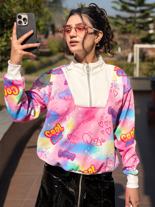 TANDUL Women Vibrant Pink Sweatshirt