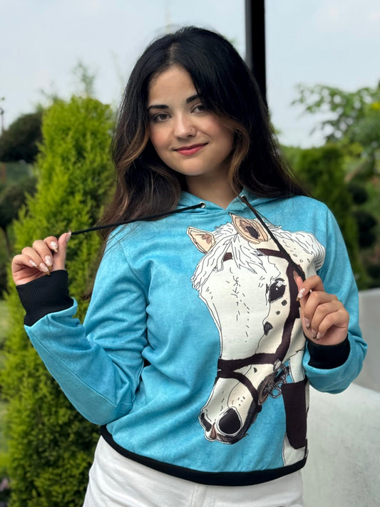 TANDUL Women Stunning Horse Printed Hoodie
