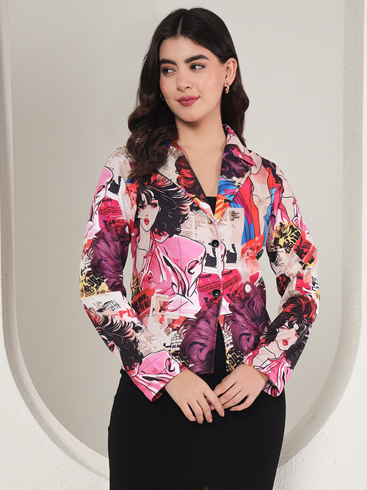 TANDUL Polyester Printed Coat For Women