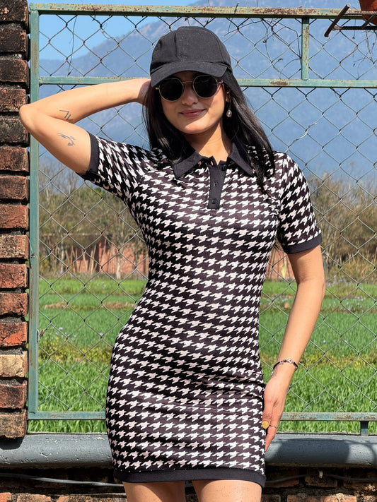 TANDUL Classic Check Printed Dress