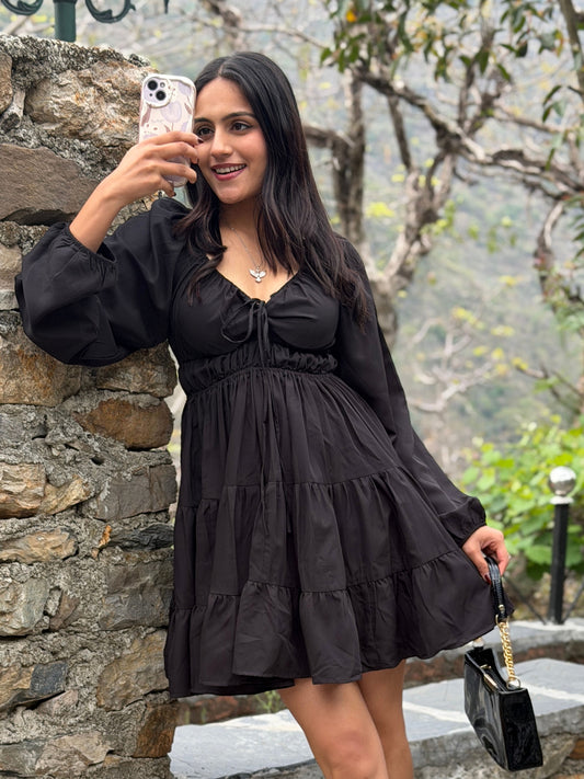 TANDUL Women Fit and Flare Black Dress