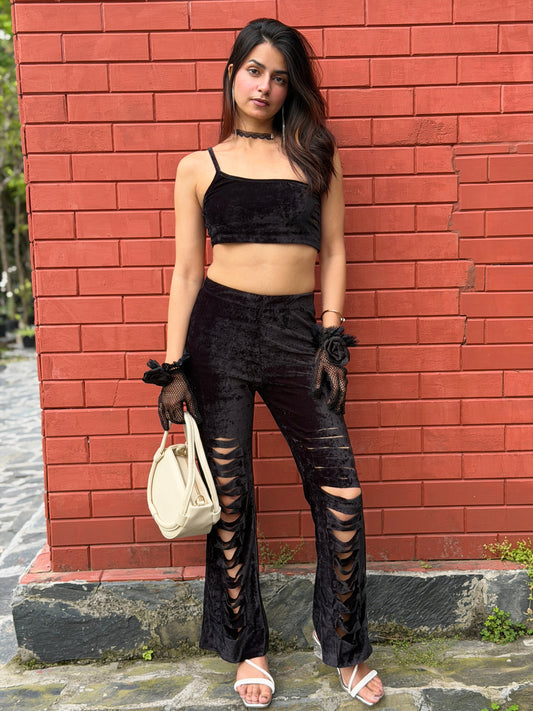 TANDUL Women Two Piece Dress Black Co-ord Set