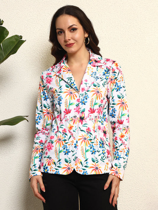 TANDUL Women Multicolor Floral Printed Blazer