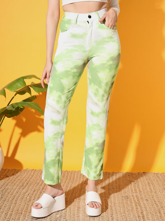 TANDUL Women Regular Fit Multicolor Lycra Blend Trousers