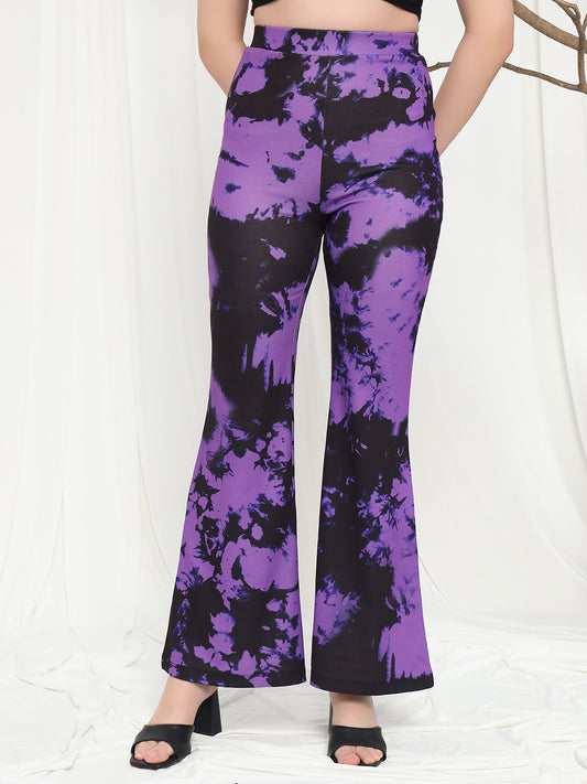 TANDUL Women Regular Fit Purple Lycra Blend Trousers