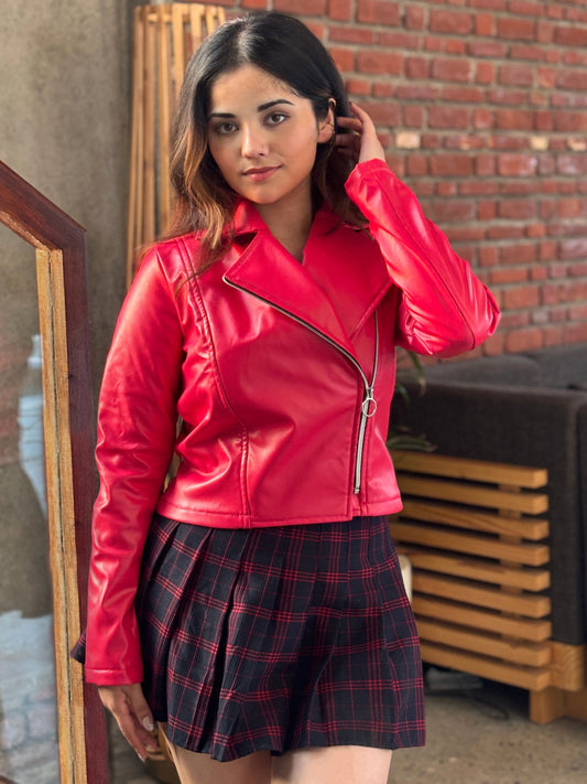 TANDUL Women Stunning Pink Leather Jacket