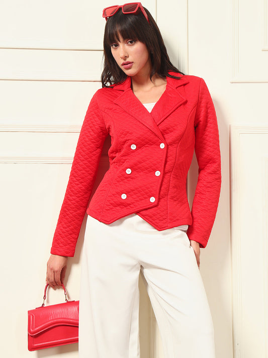 TANDUL Women Elegant Red Blazer