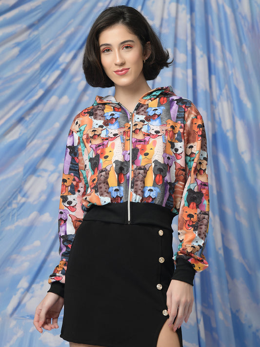 TANDUL Women Printed Fleece Jacket