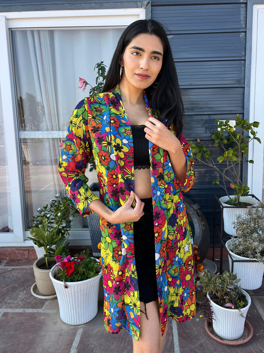 TANDUL Women Vibrant Multicolor Floral Printed Shrug