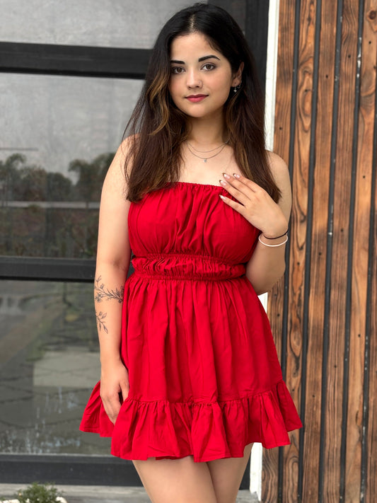 TANDUL Women Stunning Red Dress