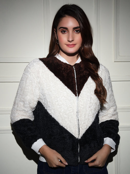 TANDUL Women Colorblock Casual Jacket