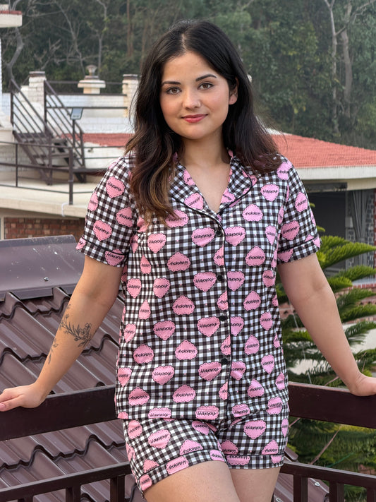 TANDUL Women Stylish Checkered Nightsuit