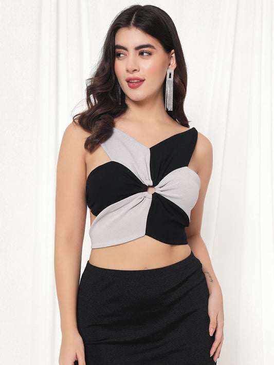 TANDUL Casual Sleeveless Solid Women Black Top