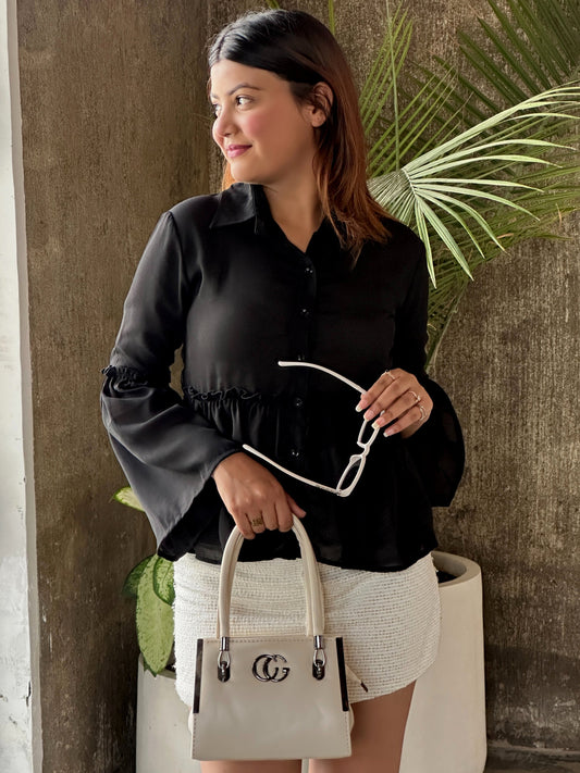 TANDUL Women Black Full Sleeve Shirt