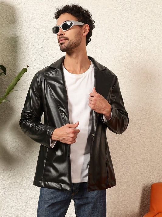 TANDUL Men's Solid Single Breasted Blazer