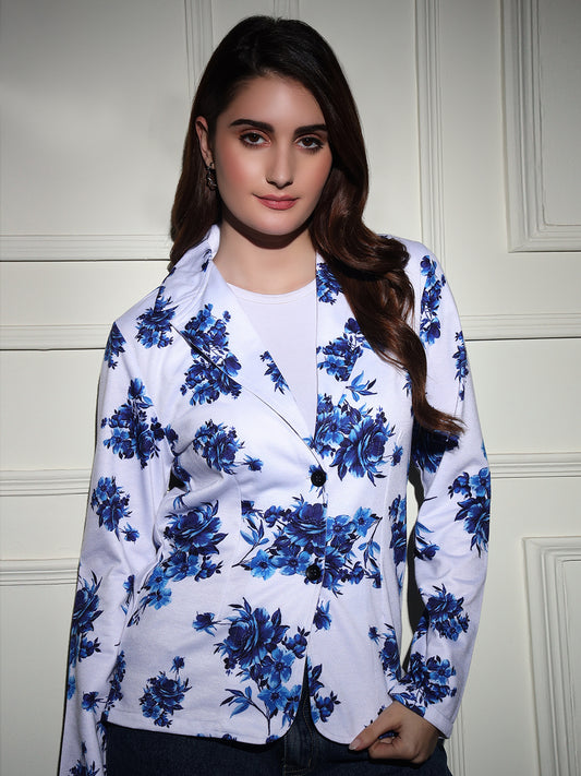 TANDUL Polyester Floral Print Coat For Women