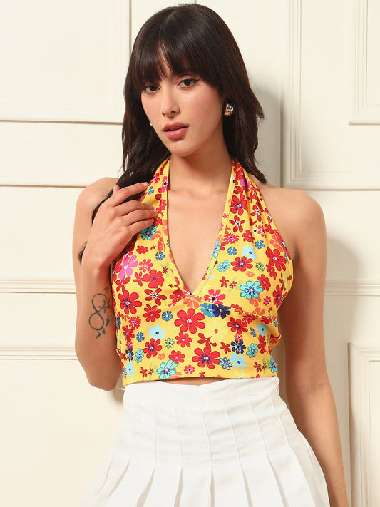 TANDUL Casual Sleeveless Printed Women Multicolor Top