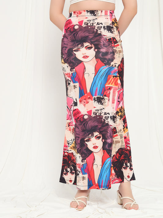 TANDUL Women Printed Straight Multicolor Skirt