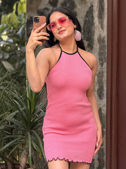 TANDUL Women Stunning Pink Knitted Dress