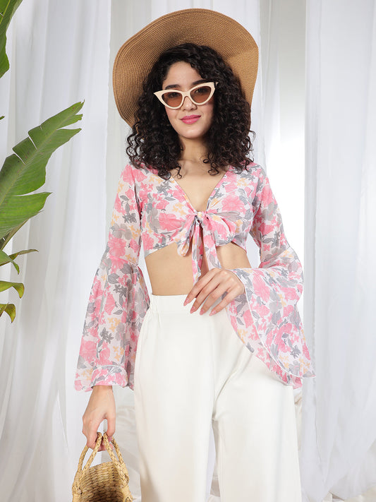 TANDUL Women Fit and Flare Pink Top