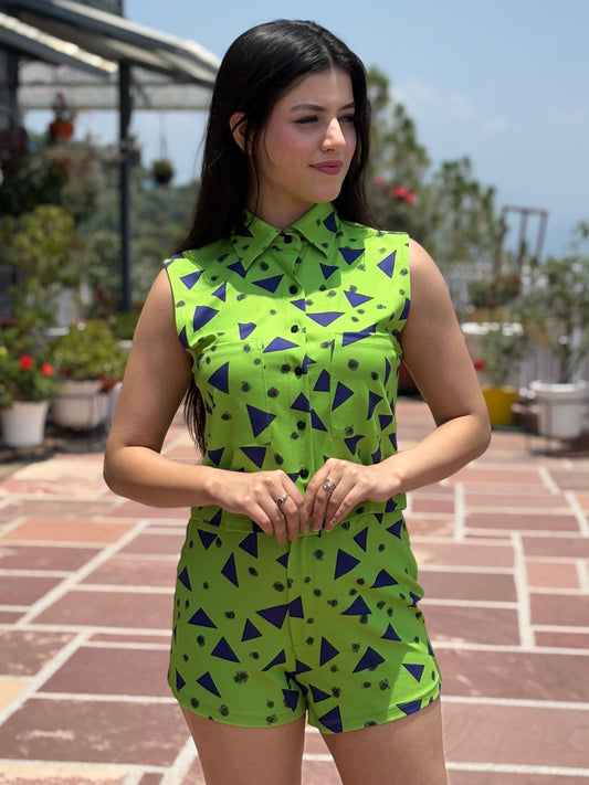 TANDUL Women Neon Green Printed Co-ord Set