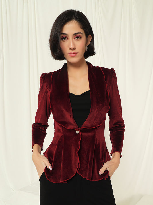 TANDUL Fleece Solid Coat For Women