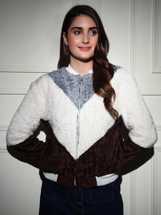 TANDUL Women Colorblock Casual Jacket