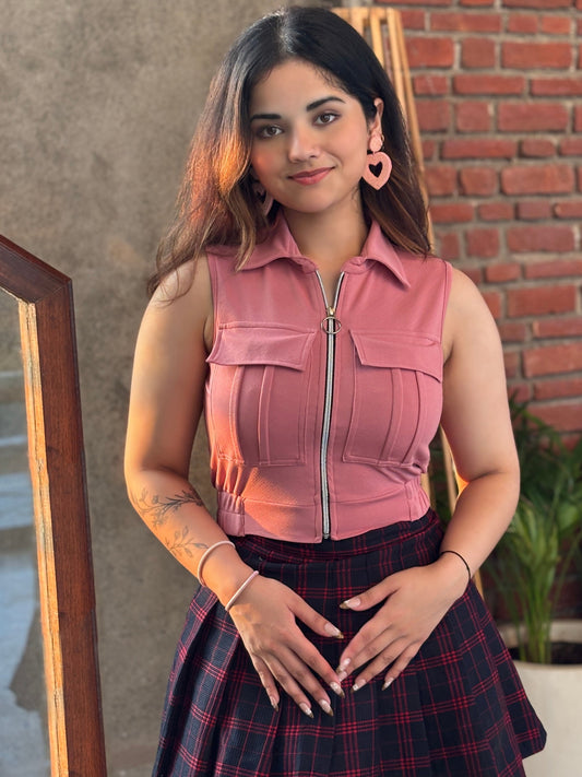 TANDUL Women Pink Jacket Style Top