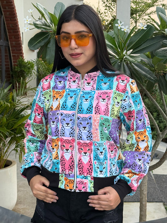 TANDUL Women Vibrant Cat Printed Jacket