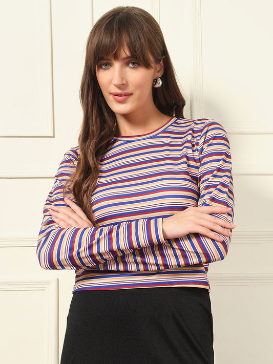 Casual Regular Sleeves Printed Women Multicolor Top