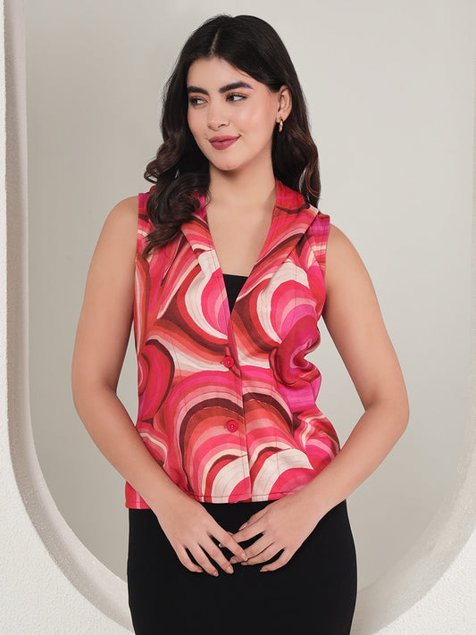 TANDUL Polyester Printed Coat For Women