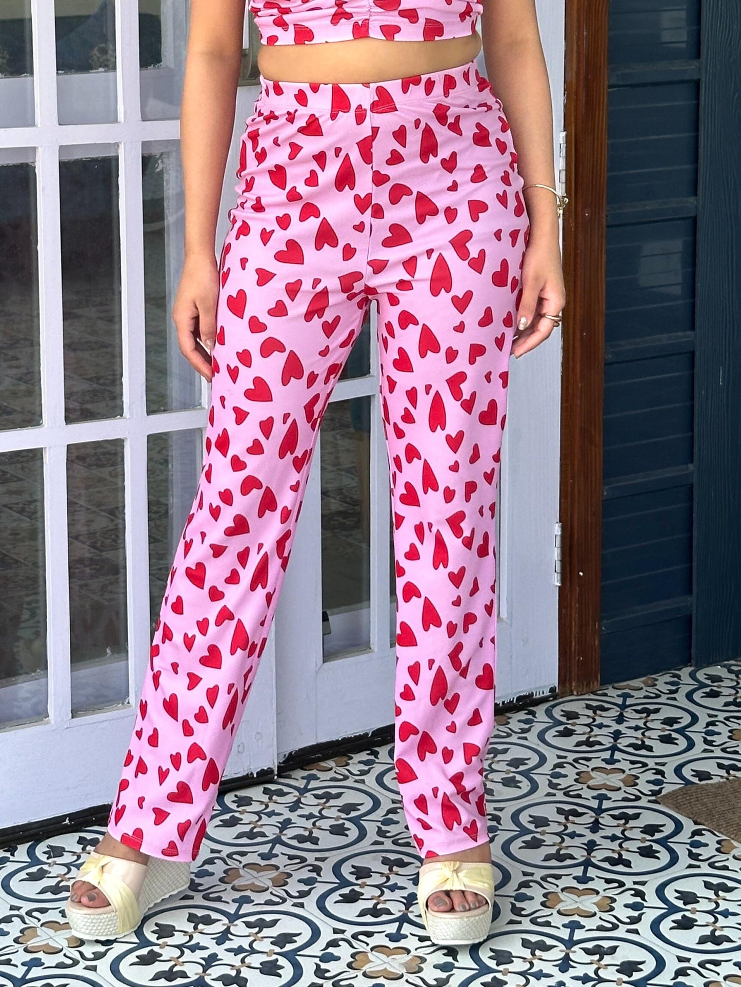 TANDUL Women Pink Heart Printed Trouser