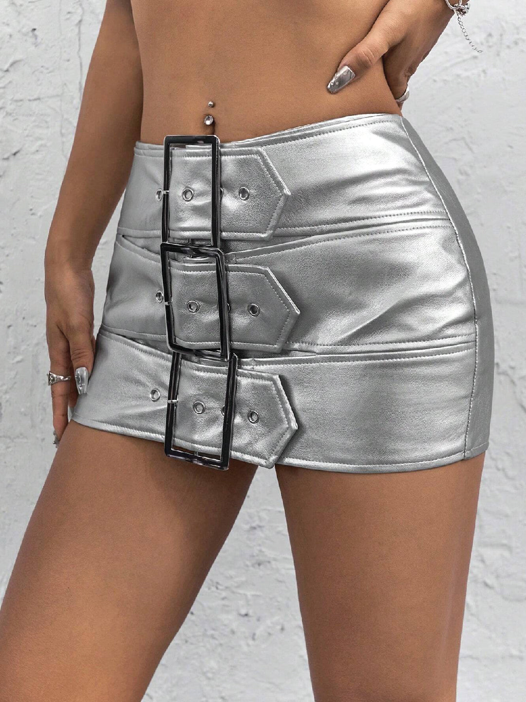 TANDUL Women Solid Skorts Silver Skirt